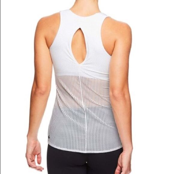 Gaiam Bright White Catalina Pointelle Cutout Tank - Picture 2 of 3